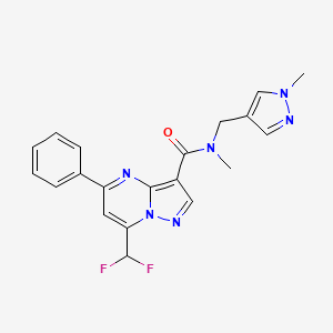 molecular formula C20H18F2N6O B6117534 7-(difluoromethyl)-N-methyl-N-[(1-methyl-1H-pyrazol-4-yl)methyl]-5-phenylpyrazolo[1,5-a]pyrimidine-3-carboxamide 
