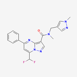 7-(difluoromethyl)-N-methyl-N-[(1-methyl-1H-pyrazol-4-yl)methyl]-5-phenylpyrazolo[1,5-a]pyrimidine-3-carboxamide