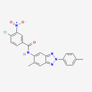 4-chloro-N-[6-methyl-2-(4-methylphenyl)-2H-1,2,3-benzotriazol-5-yl]-3-nitrobenzamide