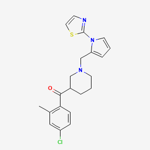 molecular formula C21H22ClN3OS B6117577 (4-chloro-2-methylphenyl)(1-{[1-(1,3-thiazol-2-yl)-1H-pyrrol-2-yl]methyl}-3-piperidinyl)methanone 