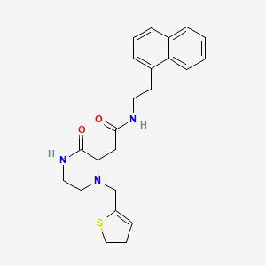 molecular formula C23H25N3O2S B6117579 N-[2-(1-naphthyl)ethyl]-2-[3-oxo-1-(2-thienylmethyl)-2-piperazinyl]acetamide 