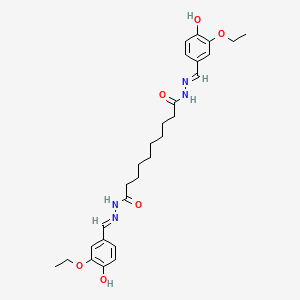 molecular formula C28H38N4O6 B6117613 N'~1~,N'~10~-bis(3-ethoxy-4-hydroxybenzylidene)decanedihydrazide 
