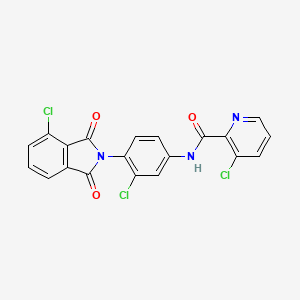 molecular formula C20H10Cl3N3O3 B611762 3-氯-N-[3-氯-4-(4-氯-1,3-二氧代异吲哚-2-基)苯基]吡啶-2-甲酰胺 CAS No. 1623101-11-0