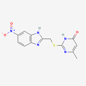 molecular formula C13H11N5O3S B6117621 6-methyl-2-{[(6-nitro-1H-benzimidazol-2-yl)methyl]thio}-4(1H)-pyrimidinone 
