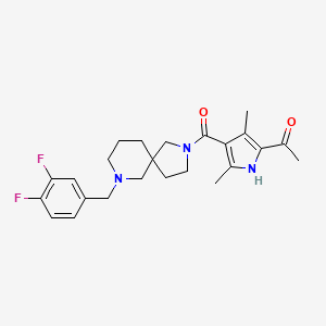 molecular formula C24H29F2N3O2 B6117637 1-(4-{[7-(3,4-difluorobenzyl)-2,7-diazaspiro[4.5]dec-2-yl]carbonyl}-3,5-dimethyl-1H-pyrrol-2-yl)ethanone 