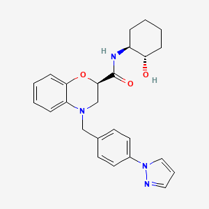 B611764 (R)-4-(4-(1H-Pyrazol-1-yl)benzyl)-N-((1S,2S)-2-hydroxycyclohexyl)-3,4-dihydro-2H-benzo[b][1,4]oxazine-2-carboxamide CAS No. 1788055-11-7