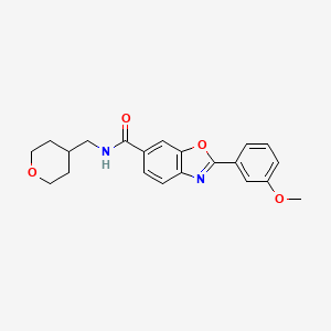 2-(3-methoxyphenyl)-N-(tetrahydro-2H-pyran-4-ylmethyl)-1,3-benzoxazole-6-carboxamide