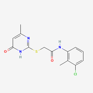 molecular formula C14H14ClN3O2S B6117663 N-(3-chloro-2-methylphenyl)-2-[(4-methyl-6-oxo-1,6-dihydro-2-pyrimidinyl)thio]acetamide 