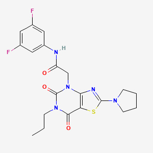 molecular formula C20H21F2N5O3S B611767 N-环戊基-2-(5-甲基-2-噻吩基)-1,3-噻唑-4-甲酰胺 CAS No. 1115899-15-4