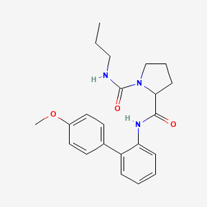 molecular formula C22H27N3O3 B6117673 N~2~-(4'-methoxy-2-biphenylyl)-N~1~-propyl-1,2-pyrrolidinedicarboxamide 