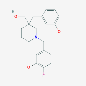 molecular formula C22H28FNO3 B6117682 [1-(4-fluoro-3-methoxybenzyl)-3-(3-methoxybenzyl)-3-piperidinyl]methanol 