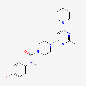 molecular formula C21H27FN6O B6117684 N-(4-fluorophenyl)-4-[2-methyl-6-(1-piperidinyl)-4-pyrimidinyl]-1-piperazinecarboxamide 