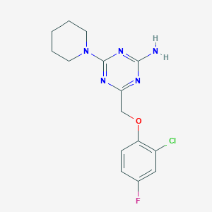 molecular formula C15H17ClFN5O B6117688 4-[(2-chloro-4-fluorophenoxy)methyl]-6-piperidin-1-yl-1,3,5-triazin-2-amine 