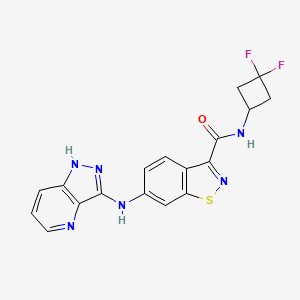 molecular formula C18H14F2N6OS B611770 US10221172，实施例 4 CAS No. 1968546-34-0