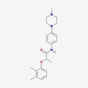 molecular formula C22H29N3O2 B6117702 2-(2,3-dimethylphenoxy)-N-[4-(4-methyl-1-piperazinyl)phenyl]propanamide 
