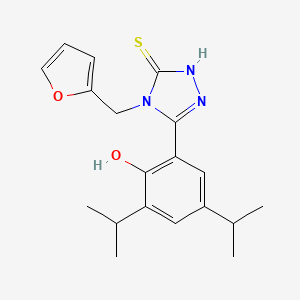 molecular formula C19H23N3O2S B6117711 2-[4-(2-furylmethyl)-5-mercapto-4H-1,2,4-triazol-3-yl]-4,6-diisopropylphenol 