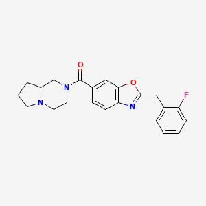 molecular formula C22H22FN3O2 B6117721 2-(2-fluorobenzyl)-6-(hexahydropyrrolo[1,2-a]pyrazin-2(1H)-ylcarbonyl)-1,3-benzoxazole 