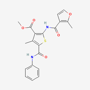molecular formula C20H18N2O5S B6117741 methyl 5-(anilinocarbonyl)-4-methyl-2-[(2-methyl-3-furoyl)amino]-3-thiophenecarboxylate 