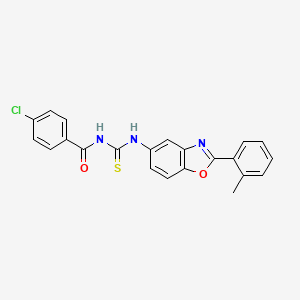4-chloro-N-({[2-(2-methylphenyl)-1,3-benzoxazol-5-yl]amino}carbonothioyl)benzamide