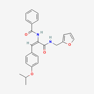 molecular formula C24H24N2O4 B6117765 N-[1-{[(2-furylmethyl)amino]carbonyl}-2-(4-isopropoxyphenyl)vinyl]benzamide 