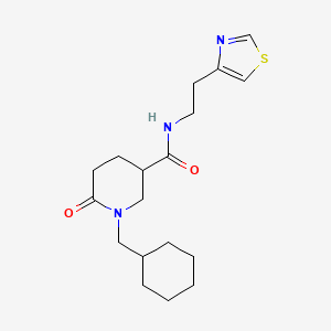 1-(cyclohexylmethyl)-6-oxo-N-[2-(1,3-thiazol-4-yl)ethyl]-3-piperidinecarboxamide