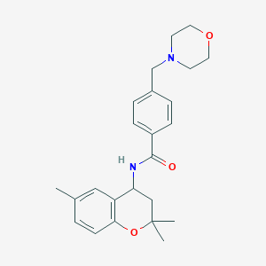 molecular formula C24H30N2O3 B6117781 4-(4-morpholinylmethyl)-N-(2,2,6-trimethyl-3,4-dihydro-2H-chromen-4-yl)benzamide 