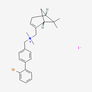 molecular formula C25H31BrIN B611780 2'-溴-N-[[(1R,5S)-6,6-二甲基双环[3.1.1]庚-2-烯-2-基]甲基]-N,N-二甲基-[1,1'-联苯]-4-甲胺甲鎓碘化物 CAS No. 1414376-84-3