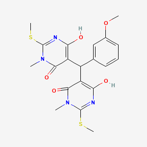 5,5'-[(3-methoxyphenyl)methylene]bis[6-hydroxy-3-methyl-2-(methylthio)-4(3H)-pyrimidinone]