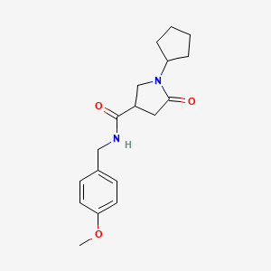 1-cyclopentyl-N-(4-methoxybenzyl)-5-oxopyrrolidine-3-carboxamide