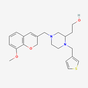 2-[4-[(8-methoxy-2H-chromen-3-yl)methyl]-1-(3-thienylmethyl)-2-piperazinyl]ethanol