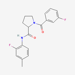1-(3-fluorobenzoyl)-N-(2-fluoro-4-methylphenyl)prolinamide