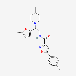 molecular formula C24H29N3O3 B6117852 N-[2-(5-methyl-2-furyl)-2-(4-methyl-1-piperidinyl)ethyl]-5-(4-methylphenyl)-3-isoxazolecarboxamide 