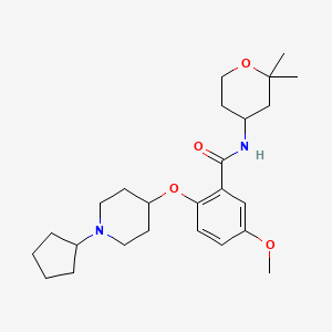 2-[(1-cyclopentyl-4-piperidinyl)oxy]-N-(2,2-dimethyltetrahydro-2H-pyran-4-yl)-5-methoxybenzamide