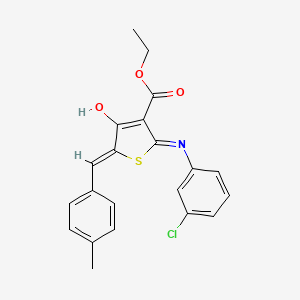 molecular formula C21H18ClNO3S B6117864 ethyl 2-[(3-chlorophenyl)amino]-5-(4-methylbenzylidene)-4-oxo-4,5-dihydro-3-thiophenecarboxylate 