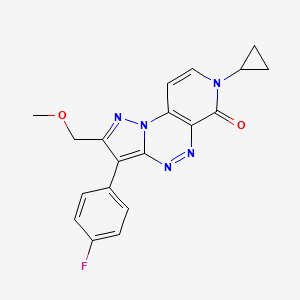 molecular formula C19H16FN5O2 B6117888 7-cyclopropyl-3-(4-fluorophenyl)-2-(methoxymethyl)pyrazolo[5,1-c]pyrido[4,3-e][1,2,4]triazin-6(7H)-one 