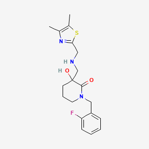 molecular formula C19H24FN3O2S B6117896 3-({[(4,5-dimethyl-1,3-thiazol-2-yl)methyl]amino}methyl)-1-(2-fluorobenzyl)-3-hydroxy-2-piperidinone 