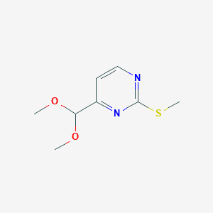 molecular formula C8H12N2O2S B061179 4-(Dimethoxymethyl)-2-(methylthio)pyrimidine CAS No. 180869-36-7