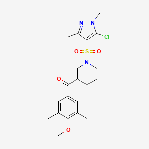 {1-[(5-chloro-1,3-dimethyl-1H-pyrazol-4-yl)sulfonyl]-3-piperidinyl}(4-methoxy-3,5-dimethylphenyl)methanone