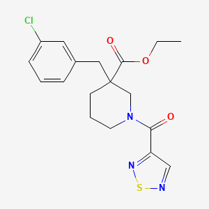 molecular formula C18H20ClN3O3S B6117959 ethyl 3-(3-chlorobenzyl)-1-(1,2,5-thiadiazol-3-ylcarbonyl)-3-piperidinecarboxylate 
