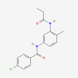 molecular formula C17H17ClN2O2 B6117978 4-chloro-N-[4-methyl-3-(propionylamino)phenyl]benzamide 