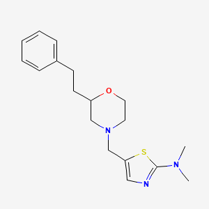 molecular formula C18H25N3OS B6118011 N,N-dimethyl-5-{[2-(2-phenylethyl)-4-morpholinyl]methyl}-1,3-thiazol-2-amine 