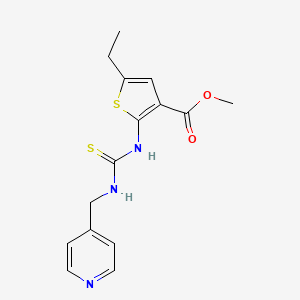 molecular formula C15H17N3O2S2 B6118028 methyl 5-ethyl-2-({[(4-pyridinylmethyl)amino]carbonothioyl}amino)-3-thiophenecarboxylate 