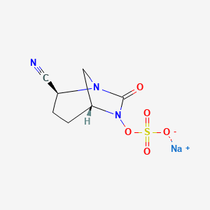 molecular formula C7H8N3NaO5S B611803 硫酸钠;[(2S,5R)-2-氰基-7-氧代-1,6-二氮杂双环[3.2.1]辛烷-6-基] CAS No. 1804915-68-1