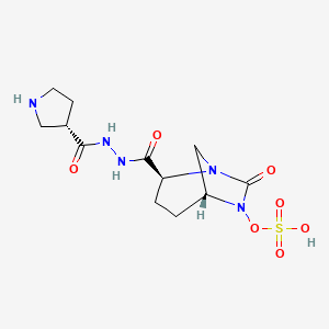 B611804 [(2S,5R)-7-oxo-2-[[[(3S)-pyrrolidine-3-carbonyl]amino]carbamoyl]-1,6-diazabicyclo[3.2.1]octan-6-yl] hydrogen sulfate CAS No. 1436862-38-2