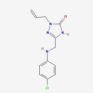 molecular formula C12H13ClN4O B6118047 2-allyl-5-{[(4-chlorophenyl)amino]methyl}-2,4-dihydro-3H-1,2,4-triazol-3-one 