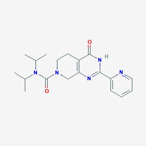 molecular formula C19H25N5O2 B6118090 N,N-diisopropyl-4-oxo-2-pyridin-2-yl-4,5,6,8-tetrahydropyrido[3,4-d]pyrimidine-7(3H)-carboxamide 