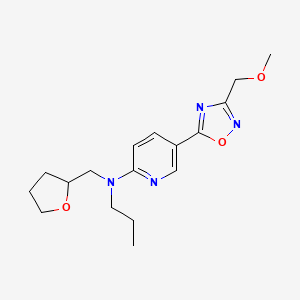 molecular formula C17H24N4O3 B6118091 5-[3-(methoxymethyl)-1,2,4-oxadiazol-5-yl]-N-propyl-N-(tetrahydro-2-furanylmethyl)-2-pyridinamine 