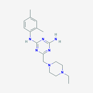 molecular formula C18H27N7 B6118098 N-(2,4-dimethylphenyl)-6-[(4-ethyl-1-piperazinyl)methyl]-1,3,5-triazine-2,4-diamine 