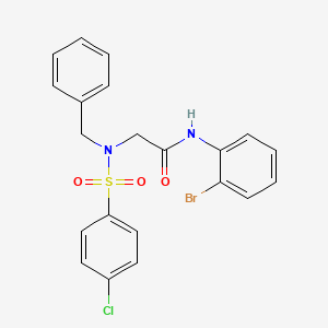 molecular formula C21H18BrClN2O3S B6118114 N~2~-benzyl-N~1~-(2-bromophenyl)-N~2~-[(4-chlorophenyl)sulfonyl]glycinamide 