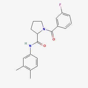 molecular formula C20H21FN2O2 B6118118 N-(3,4-dimethylphenyl)-1-(3-fluorobenzoyl)prolinamide 